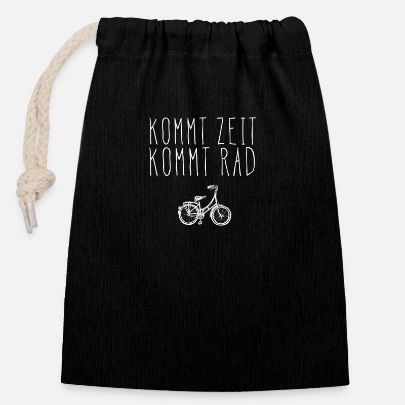 Fahrrad Spruch - Verschließbarer Geschenkbeutel aus Baumwolle (14x20cm) - Schwarz