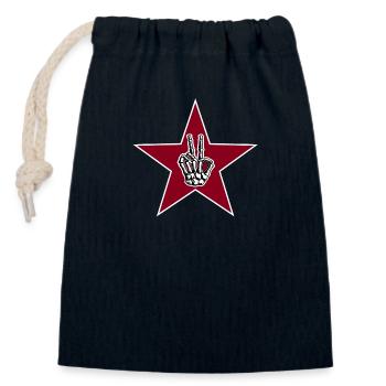 Rock Hand Star,Peace Anarchy Rock Music Shirt - Closable cotton gift bag (14x20cm) - navy - Front
