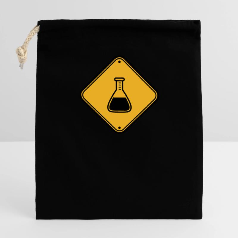caution science shield note caution flues Closable cotton gift bag (14x20cm)