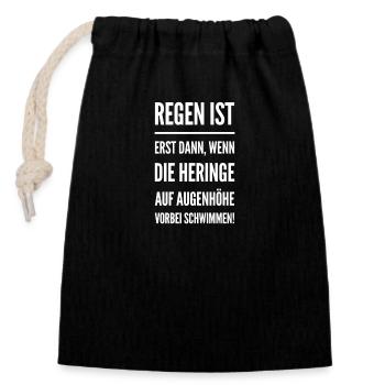 Nordsee T-Shirt Moin norddeutsche Geschenkidee - Verschließbarer Geschenkbeutel aus Baumwolle (14x20cm) - Schwarz - Vorne
