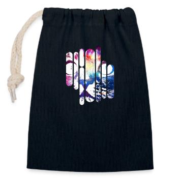 Crazy Space Cat (colored) - Closable cotton gift bag (14x20cm) - navy - Front
