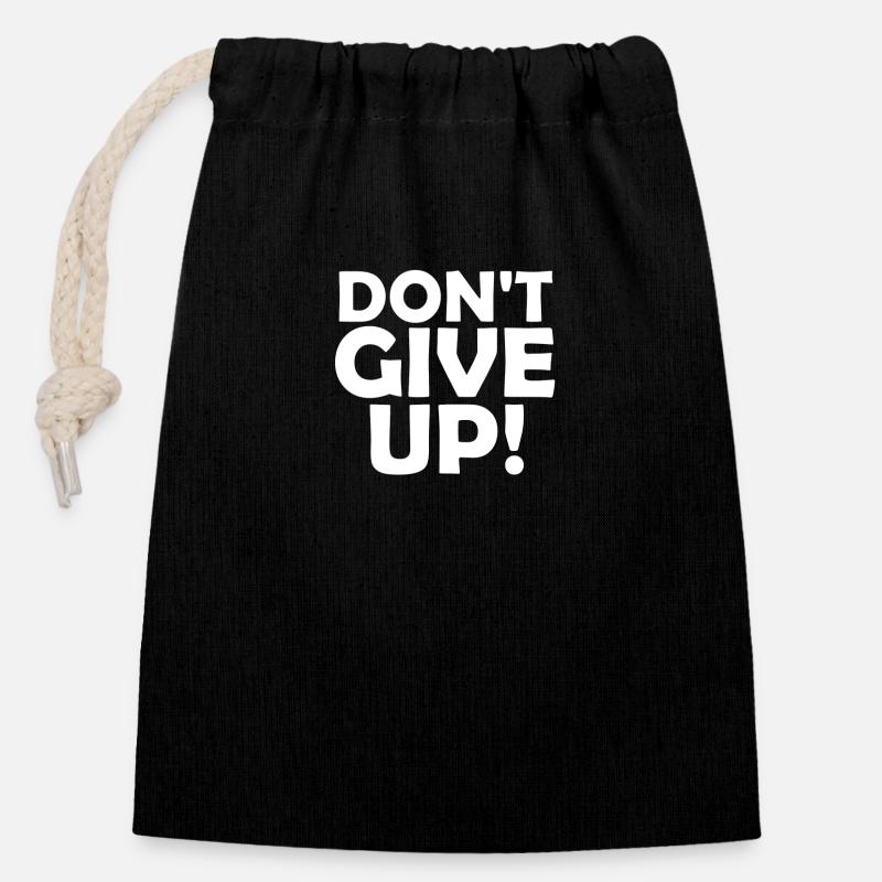 Motivation Motivation N’Abandonnez pas - Sac cadeau en coton avec cordon (14 x 20 cm) - noir