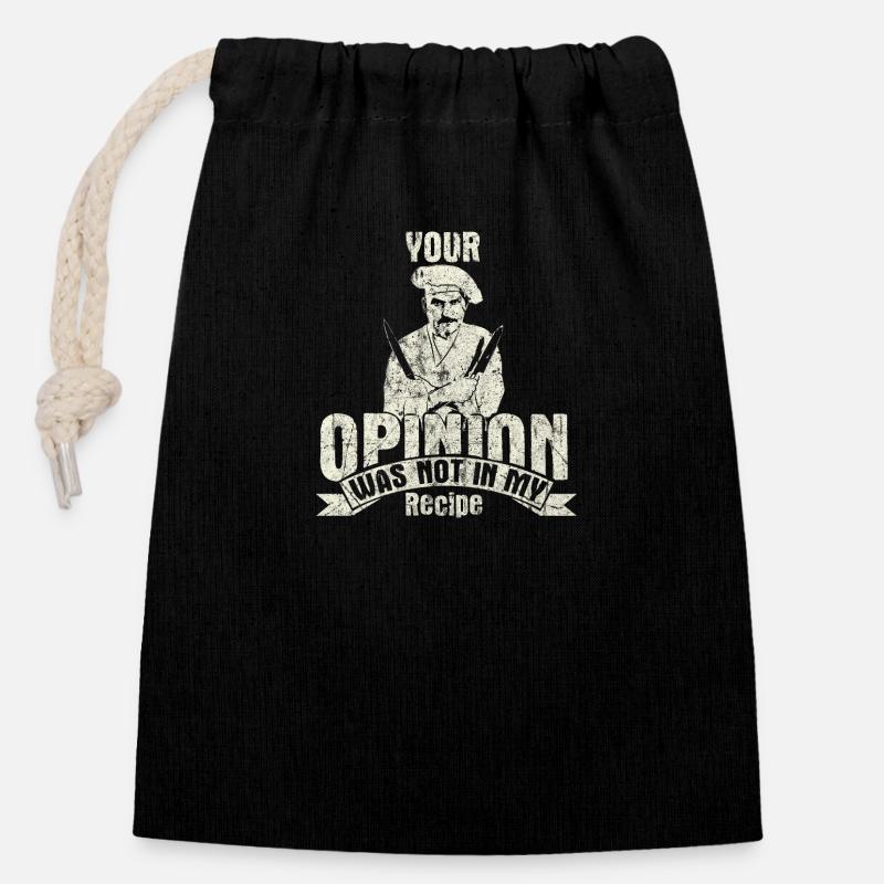 Cuisson cuisson - Sac cadeau en coton avec cordon (14 x 20 cm) - noir