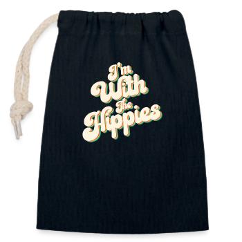 Hippie Music | Hippies Lifestyle 60s Gift Idea - Closable cotton gift bag (14x20cm) - navy - Front
