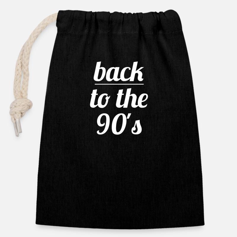 back to the 90s 90s - Closable cotton gift bag (14x20cm) - black