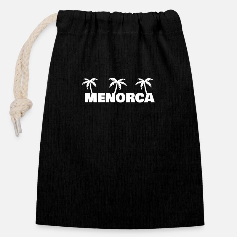 Menorca - Closable cotton gift bag (14x20cm) - black