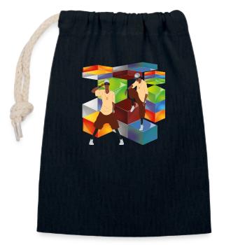 Hip Hop - Verschließbarer Geschenkbeutel aus Baumwolle (14x20cm) - Navy - Vorne