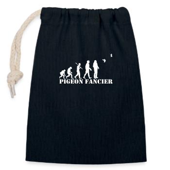 Pigeon fancier Pigeons T Shirt Evolution - Closable cotton gift bag (14x20cm) - navy - Front