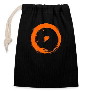 Astronomical symbols sun - Closable cotton gift bag (14x20cm) - black - Front