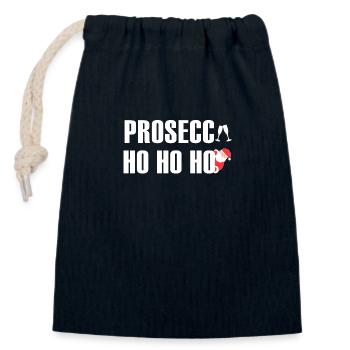 Prosecco Christmas | Christmas Eve Gifts - Closable cotton gift bag (14x20cm) - navy - Front