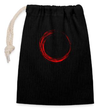 Circle Design Style New Red - Closable cotton gift bag (14x20cm) - black - Front