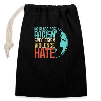 Antifa Contre les nazis | Contre le racisme Idées cadeaux - Sac cadeau en coton avec cordon (14 x 20 cm) - noir - Devant