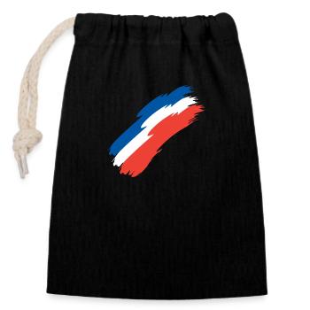 Drapeau drapeau de la France - Sac cadeau en coton avec cordon (14 x 20 cm) - noir - Devant