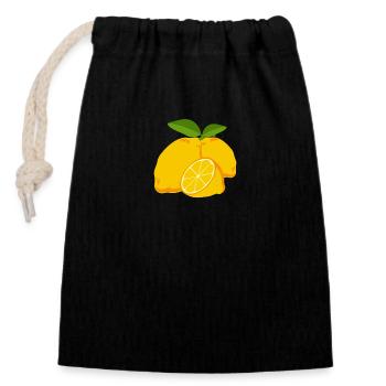 lemon - Closable cotton gift bag (14x20cm) - black - Front