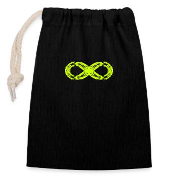 Infinity symbol sign icon - Closable cotton gift bag (14x20cm) - black - Front