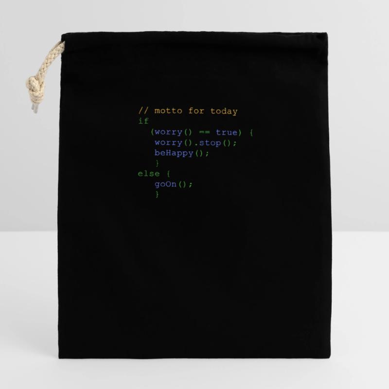 php code don’t worry be happy gerdshirt Sac cadeau en coton avec cordon (14 x 20 cm)