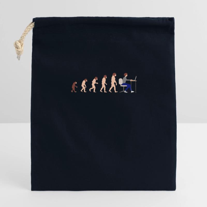 Evolution Entwickler Programmierer Lustiges Gift Verschließbarer Geschenkbeutel aus Baumwolle (14x20cm)