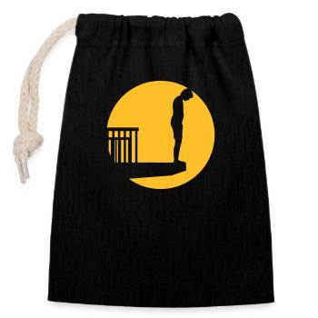 Swimming pool diving tower boy - Closable cotton gift bag (14x20cm) - black - Front