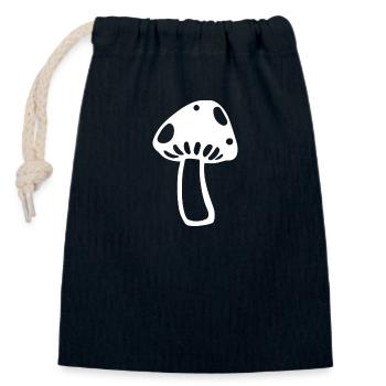 mushroom - Closable cotton gift bag (14x20cm) - navy - Front