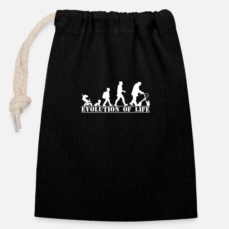 Rentner Opa Rollator Rente Evolution Geschenk - Verschließbarer Geschenkbeutel aus Baumwolle (14x20cm) - Schwarz