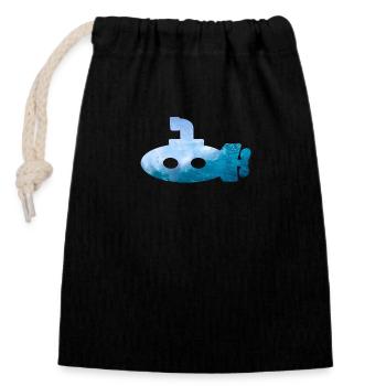 sous-marin - Sac cadeau en coton avec cordon (14 x 20 cm) - noir - Devant