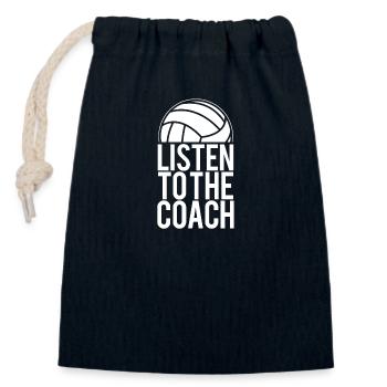 Volleyball Trainer | Player team sport gifts - Closable cotton gift bag (14x20cm) - navy - Front
