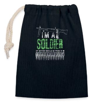 Brother Soldier Gift - Closable cotton gift bag (14x20cm) - navy - Front