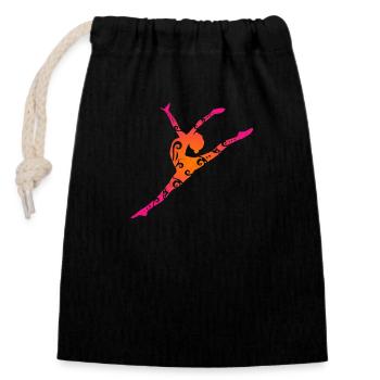 Maori Gymnastik Mädchen Sprung Tribal Tattoo Gift - Verschließbarer Geschenkbeutel aus Baumwolle (14x20cm) - Schwarz - Vorne