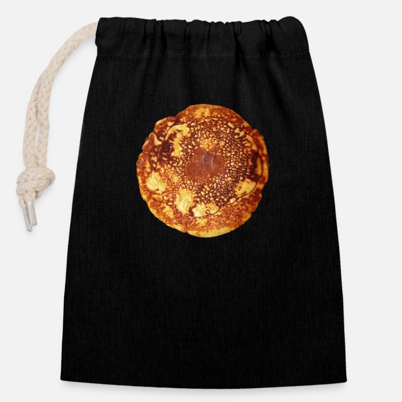 Pancakes - pancakes - Closable cotton gift bag (14x20cm) - black