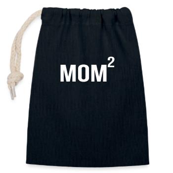 Mom 2 - Closable cotton gift bag (14x20cm) - navy - Front