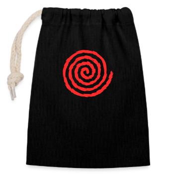 Spiral symbol growth and expansion - Closable cotton gift bag (14x20cm) - black - Front