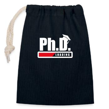 Student Ph.D. Loading Doktorand Lustiges Geschenk - Verschließbarer Geschenkbeutel aus Baumwolle (14x20cm) - Navy - Vorne