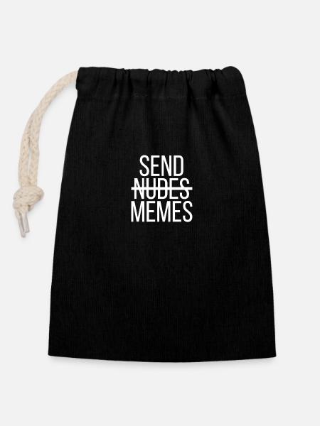 Send Memes - Verschließbarer Geschenkbeutel aus Baumwolle (14x20cm) - Schwarz