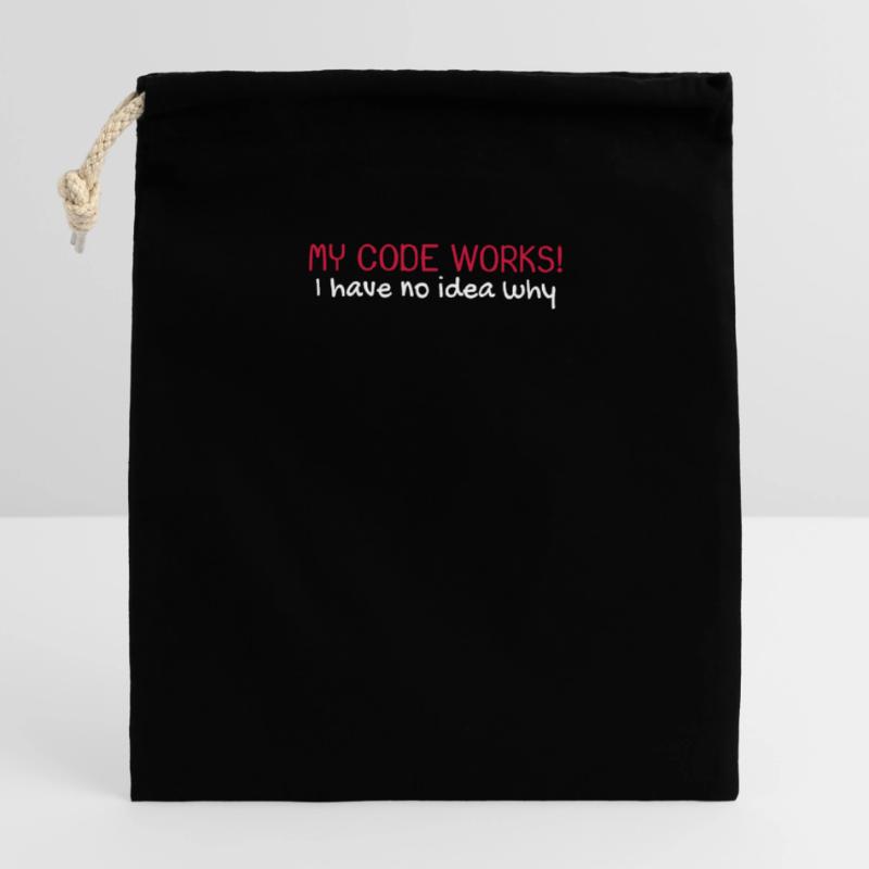 My code works Programmierer Informatiker Verschließbarer Geschenkbeutel aus Baumwolle (14x20cm)
