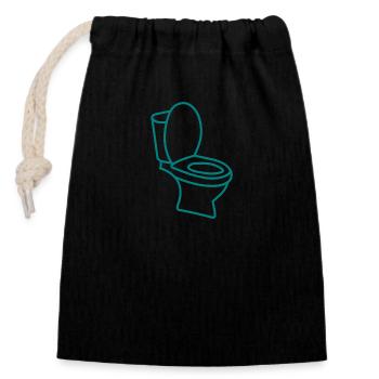 Toilet toilet - Closable cotton gift bag (14x20cm) - black - Front