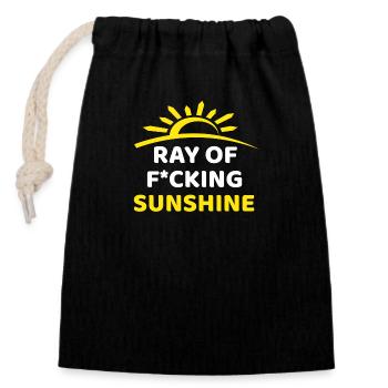Ray of fucking Sunshine - Closable cotton gift bag (14x20cm) - black - Front