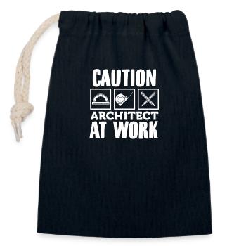 Architects Shirts Architect Architecture Gifts - Closable cotton gift bag (14x20cm) - navy - Front