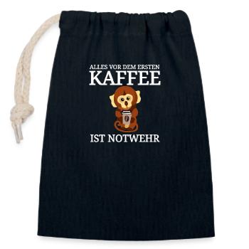 lustiger Kaffee Spruch Käffchen - Verschließbarer Geschenkbeutel aus Baumwolle (14x20cm) - Navy - Vorne