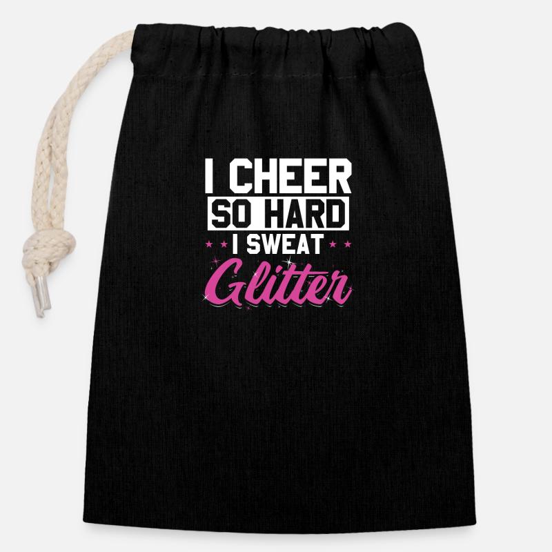 Cheerleader Sprüche | Cheer Cheerleading Geschenke - Verschließbarer Geschenkbeutel aus Baumwolle (14x20cm) - Schwarz