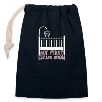 Ma première salle d'évasion - Sac cadeau en coton avec cordon (14 x 20 cm) - bleu marine - Devant