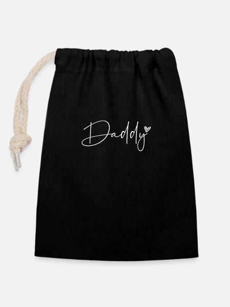 Daddy - Verschließbarer Geschenkbeutel aus Baumwolle (14x20cm) - Schwarz