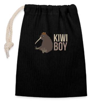 New Zealand Kiwi Boy Partnerlook Lustige Geschenk - Verschließbarer Geschenkbeutel aus Baumwolle (14x20cm) - Schwarz - Vorne