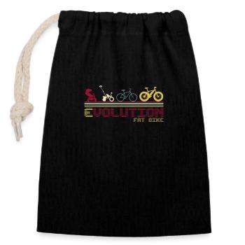Fatbike vélo fat tire evolution retro - Sac cadeau en coton avec cordon (14 x 20 cm) - noir - Devant