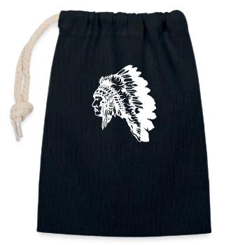Indianer - Verschließbarer Geschenkbeutel aus Baumwolle (14x20cm) - Navy - Vorne