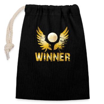 Golf Sieger Golfball Platz Geschenk Trophäe Sport - Verschließbarer Geschenkbeutel aus Baumwolle (14x20cm) - Schwarz - Vorne
