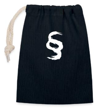 Paragraph Symbol Zeichen Bürste Weiß - Verschließbarer Geschenkbeutel aus Baumwolle (14x20cm) - Navy - Vorne