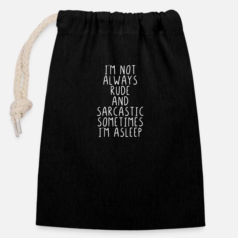 I'm not always rude and sarcastic ... - Closable cotton gift bag (14x20cm) - black