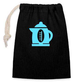 water heater - Closable cotton gift bag (14x20cm) - black - Front