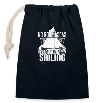 Sail boat anchor gift - Closable cotton gift bag (14x20cm) - navy - Front