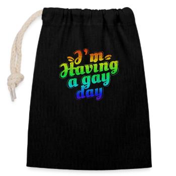 LGBT Lesbisch Pride - Verschließbarer Geschenkbeutel aus Baumwolle (14x20cm) - Schwarz - Vorne